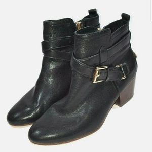 COACH Pauline Black Leather Ankle Booties
